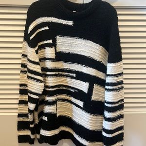 Zara - Black & White Knit Sweater - Medium